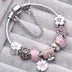 Elegant Charm Bracelet – Cherry Blossom, Heart & Crystal Beads