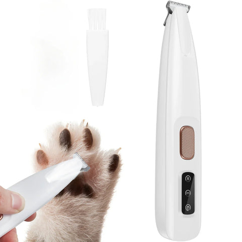 Waterproof Dog Paw Trimmer with LED Light – Pet Hair Grooming Clippers with LED Display & 18mm Wide Blade